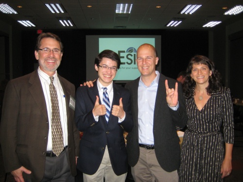  Dr. Jay Banner, Commander Ben, Dr. Chris Kirk, and Dr. Rebecca Lewis at the 2014 UT ESI Education and Outreach Dinner